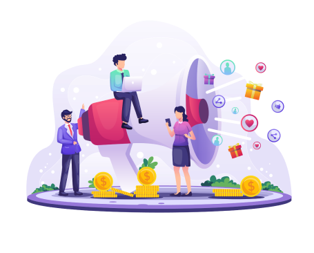 marketing strategy concept businessman shout